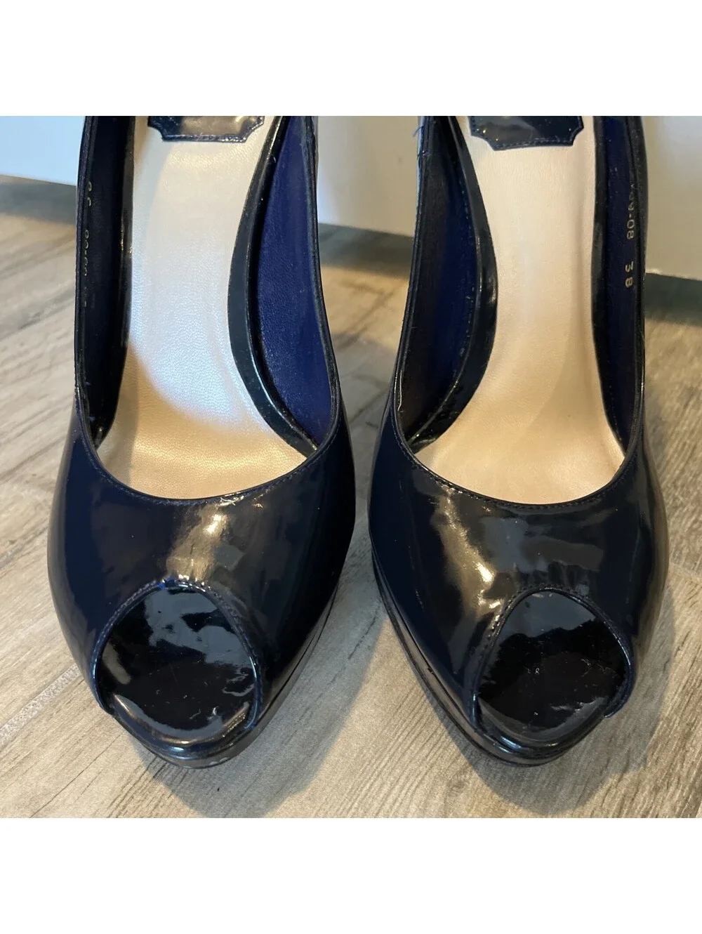 CHRISTIAN DIOR MISS DIOR 4 INCH STILLETO HEELS SIZE IT38/US8 MADE IN ITALY BLUE